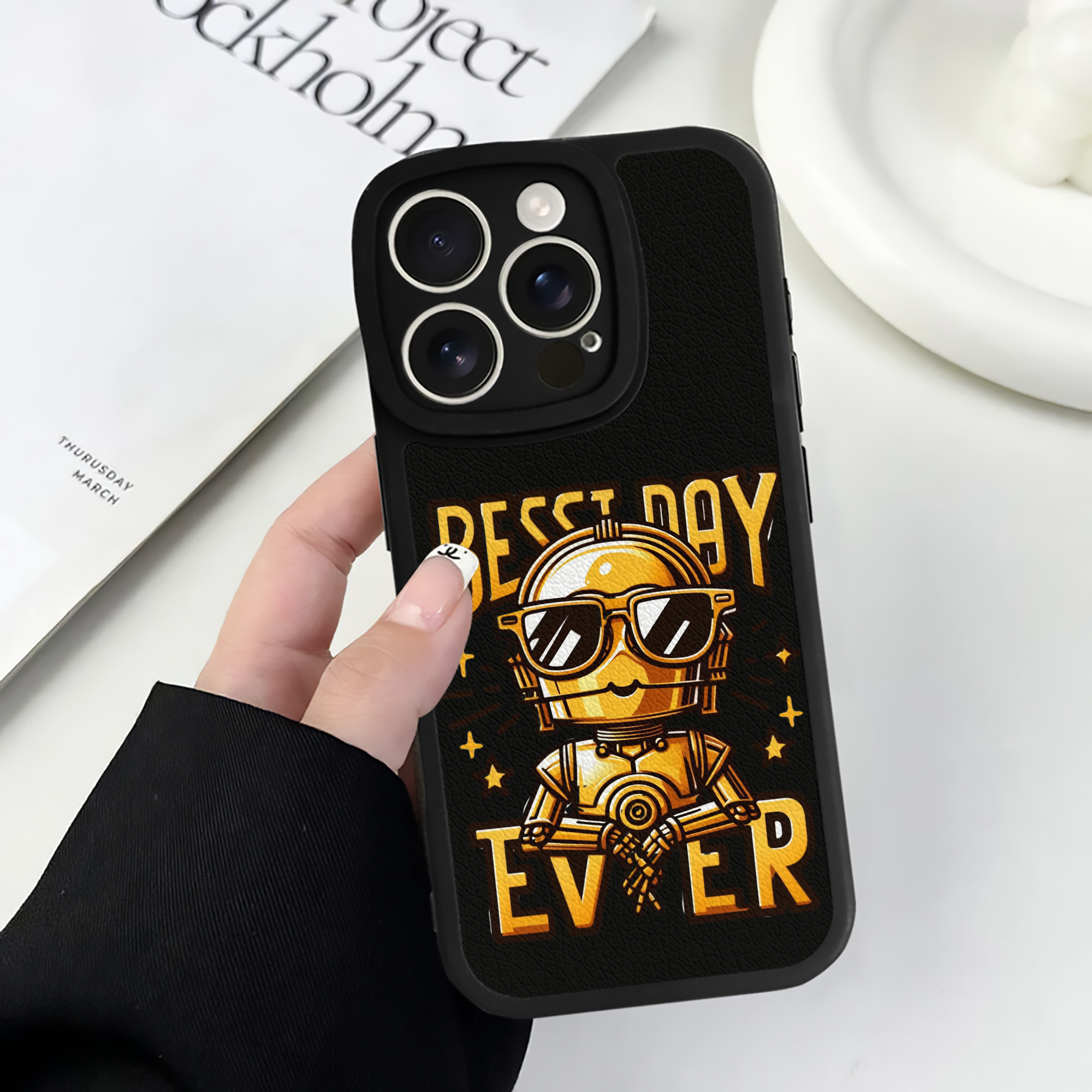 （画像用） スター・ウォーズ Star Wars 【iPhone 16シリーズ対応】シリコンスマホケース（レザー調） 材質：シリコン